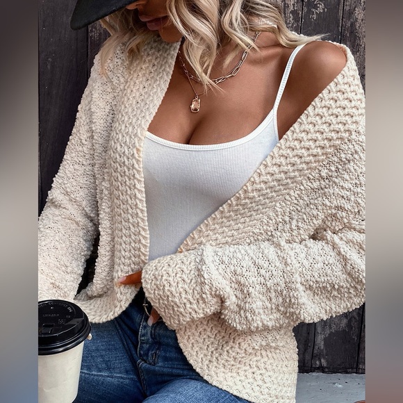 Adecentexposure Sweaters - Cozy Cardigan | Open Front Long Sleeve - Cream